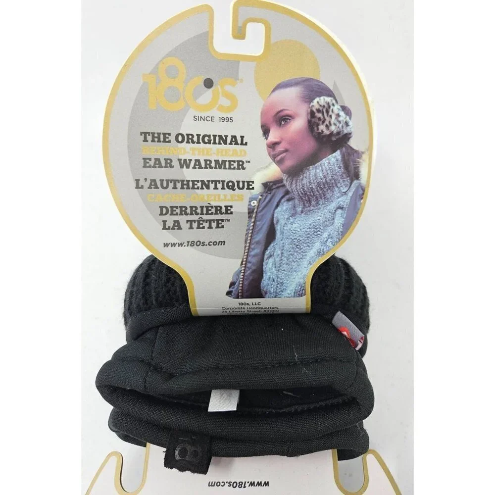 180's Ear Warmers & Touch Screen Glove Women Shetland Gift Set, Medium, Black